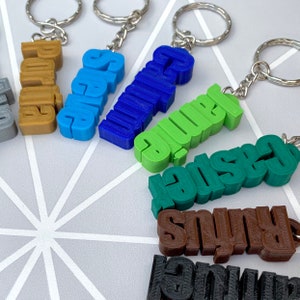 Personalised Keyring Personalized Keychain 3D Printed Party Bag Fillers School Bag Book Bag Tag Under 5 Pounds Small Gifts image 3