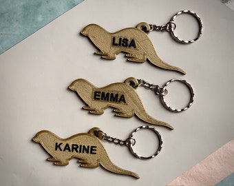 Otter Keyring - Keychain - Personalised 3D Printed - Party Bag Favours - Gifts under 5 pounds - Fun Gift - Stocking Filler - Wildlife