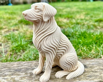 Labrador Minimalist Sculpture Ornament – Modern Flow Texture Pet Dog Decor (3D Printed)