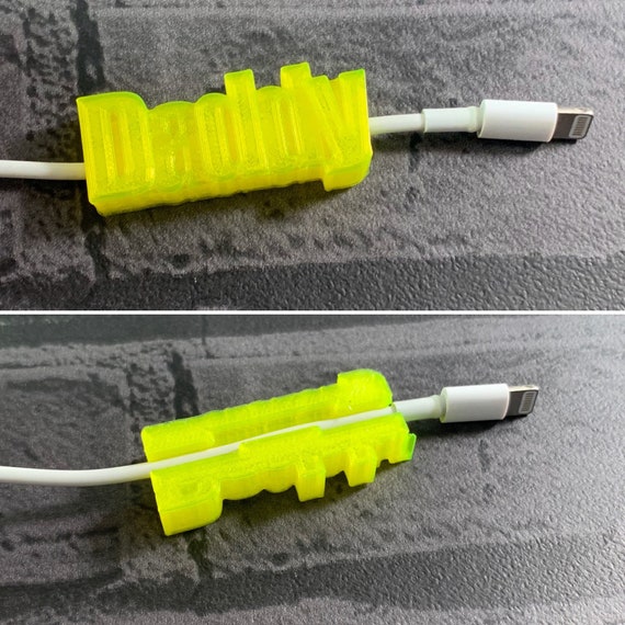 Personalised iPhone charging cable tag