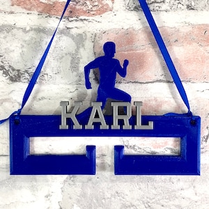 Male Runner Medal Holder/Hanger - Personalised - 3D Printed - Running - Trophy - Athlete - Athletics - any Sport available - Display