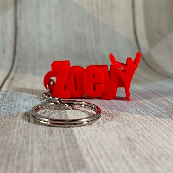 Personalised Gymnast Keychain: 3D Printed Name Keyring