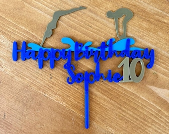 Adorno para tarta personalizado de nadador: decoración impresa en 3D para fiesta de cumpleaños
