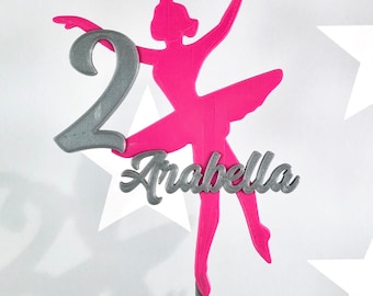 Personalised Ballerina Cake Topper: 3D Printed Birthday Decoration