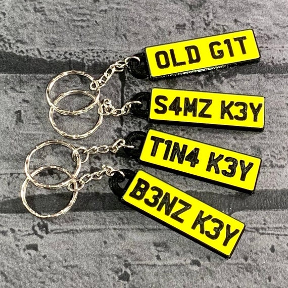 thumbnail image 2 of Personalised Number Plate Keyring – Custom 3D Printed, Split Ring, Multi-Color, Made In UK 2 of 5