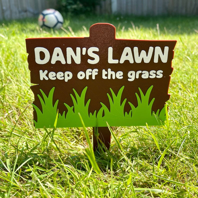 Keep off the grass Garden Sign 3D printed Personalised Gift Gardener Nature Waterproof Sign Funny Sign Signage Trespasses image 1