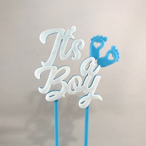It's a Boy Cake Topper: 3D Printed Baby Shower Decoration