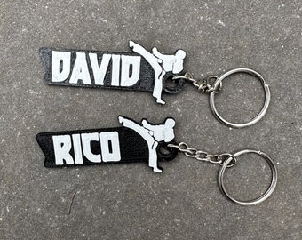 Personalised Karate Keychain - 3D Printed Sports Keyring