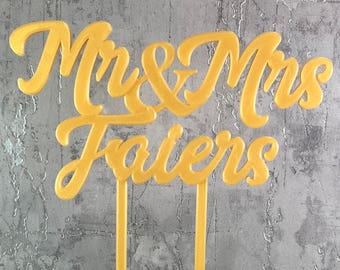 Cake topper personalizzato Mr & Mrs: decorazione per matrimonio stampata in 3D