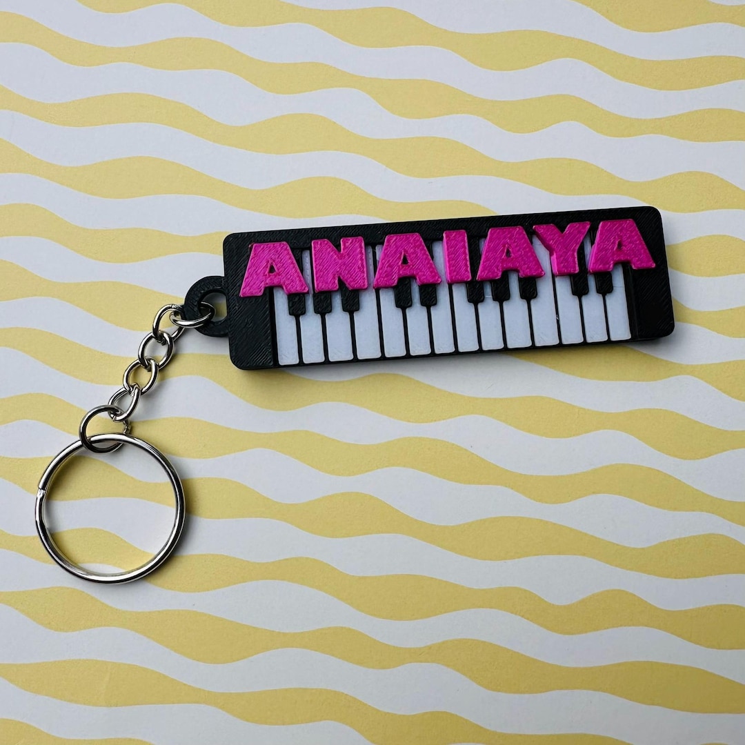 Personalised Piano Keyboard Keychain - 3D Printed Musician Gift - Etsy