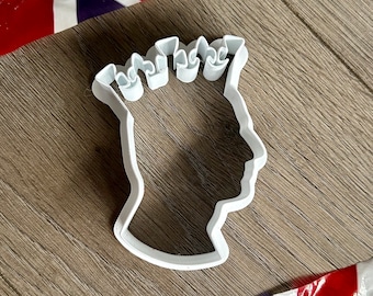 King Charles Crown Head Silhouette Cookie Cutter - Biscuit - Fondant - Clay cutter - Dough - Coronation - Monarchy - Royalty - Royal Stamp