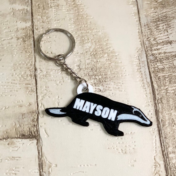 Personalised 3D Printed Badger Keychain Wildlife Gift