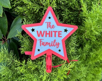 Adorno para la punta del árbol de Navidad - Personalizado - Decoración festiva para el árbol de Navidad - Impresión 3D