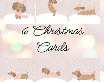Festive Dachshund Sausage Dog Christmas Cards