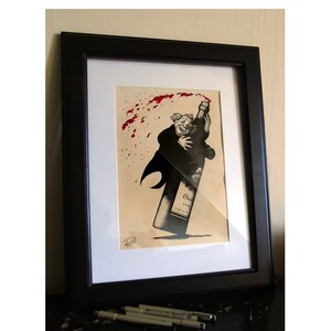 El amante del vino - Para los amantes del vino de todo el mundo / Anuncio de vino a la antigua usanza / Década de 1920 / Regalo con alcohol / Arte mural original / Impresión A4