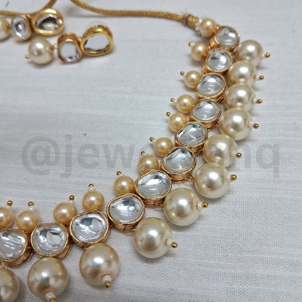 Anaya Pachi Kundan Pearl Necklace For Women | Traditional Indian Jewellery | Sabyasachi Inspired  Kundan Jewelry | Bridal Necklace Set, Gift