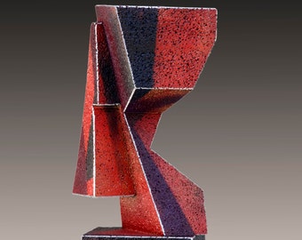 DOUBLE AGENT - Abstract sculpture. Cast metal maquette. Possible monumental statue. Architectural geometric modern contemporary. Arfsten