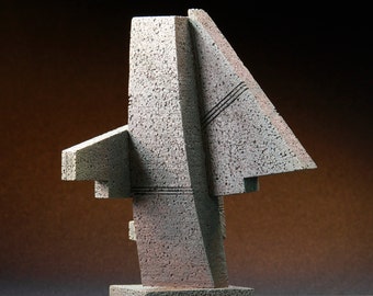 CHEYENNE MONOLITH - Abstract sculpture. Cast bronze maquette model. Possible monumental statue. Architectural geometric modern contemporary.