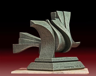 CADREY - Abstract Sculpture. Cast metal maquette. Possible monumental statue. Architectural geometric modern contemporary art. Arfsten