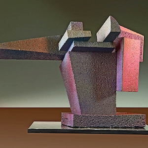 FORMIDABLE - Abstract Sculpture. Modern Contemporary Architectural Geometric. Home office decor desktop tabletop. Cast aluminum maquette.