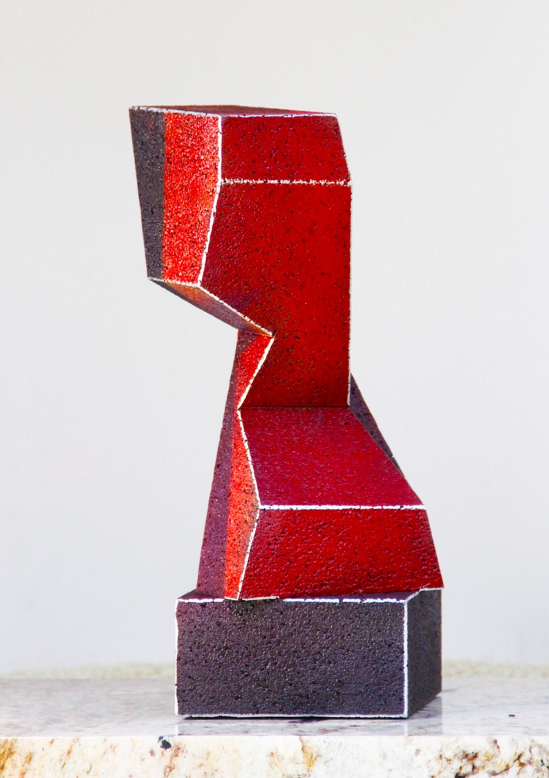 DOUBLE AGENT Abstract sculpture. Cast metal maquette. Possible monumental statue. Architectural geometric modern contemporary. Arfsten image 3