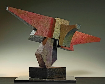 EAGLE HAS LANDED - abstract sculpture. Cast metal maquette. Possible monumental statue. Architectural geometric modern contemporary art.