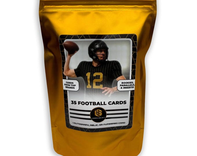 Football 35-Card Mega Pack (1 Autograph, Relic, or Numbered Card)