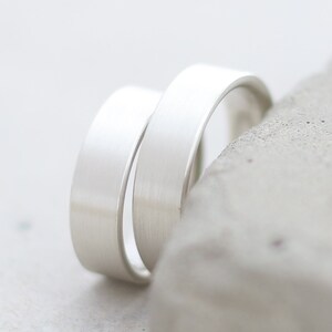 Wedding rings straight matt wide made of silver 6 mm angular simple Hamburg Wedding rings Goldsmith Ina Stehle ina Miret image 3