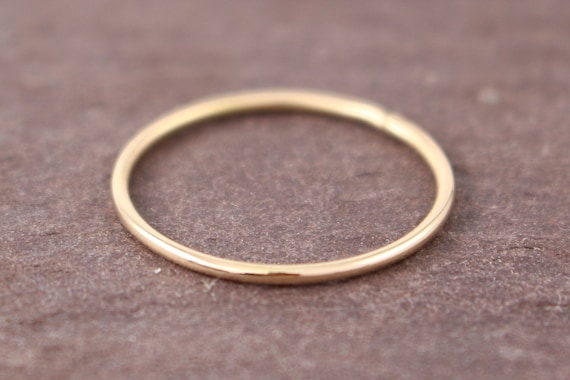 Narrow Ring In Rose Gold 333 Etsy