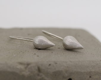 upside down silver drop earrings recycled