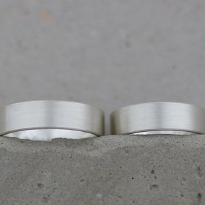 Wedding rings straight matt wide made of silver 6 mm angular simple Hamburg Wedding rings Goldsmith Ina Stehle ina Miret image 2