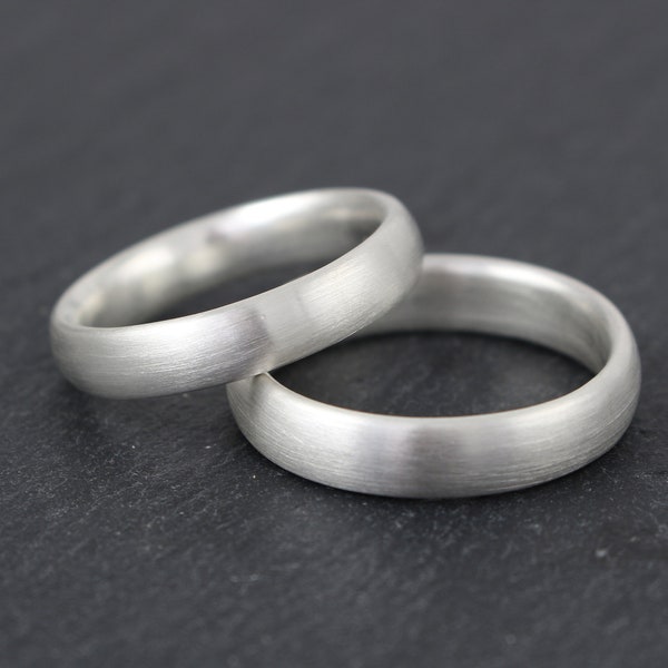 Simple wedding ring, 4 mm, oval, rounded, classic, silver, narrow, wedding rings, Hamburg, goldsmith, Ina Stehle, Ina Miret, wedding