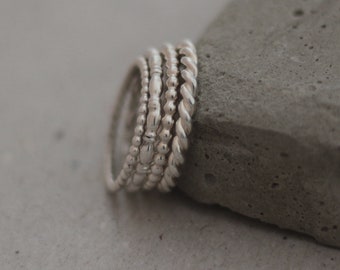 Plug-in ring, stacking ring, plug-in ring made of silver