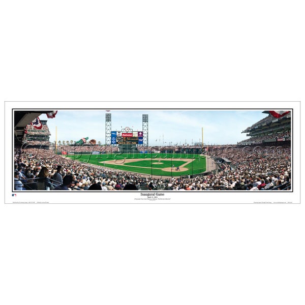 SAN FRANCISCO GIANTS  "Inaugural Game" Pac Bell Park Small Panoramic Photograph