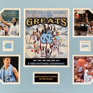 U North Carolina Tar Heels NCAA College Basketball All-Time Greats 16 x 20 inch Collage