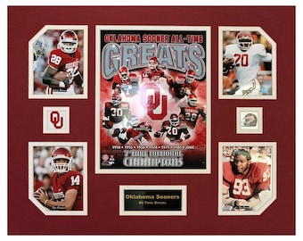 U Oklahoma Sooners NCAA Football All-Time Greats 16 x 20 inch Collage