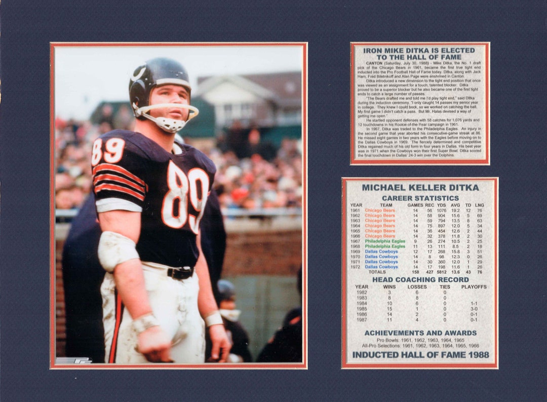 Mike Ditka Chicago Bears Hall of Fame Tribute - Etsy, image size:1080x793