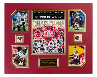 Tampa Bay Bucs 2020-21 NFL Football Super Bowl LV Champions 16 x 20 inch collage