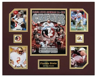 Florida State U Seminoles NCAA Football All-Time Greats 16 x 20 inch Collage
