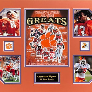 Clemson U Tigers NCAA Football All-Time Greats 16 x 20 inch Collage