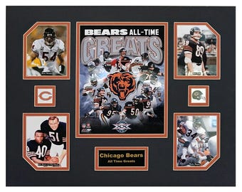 Chicago Bears NFL Football All-Time Greats 16 x 20 inch Collage