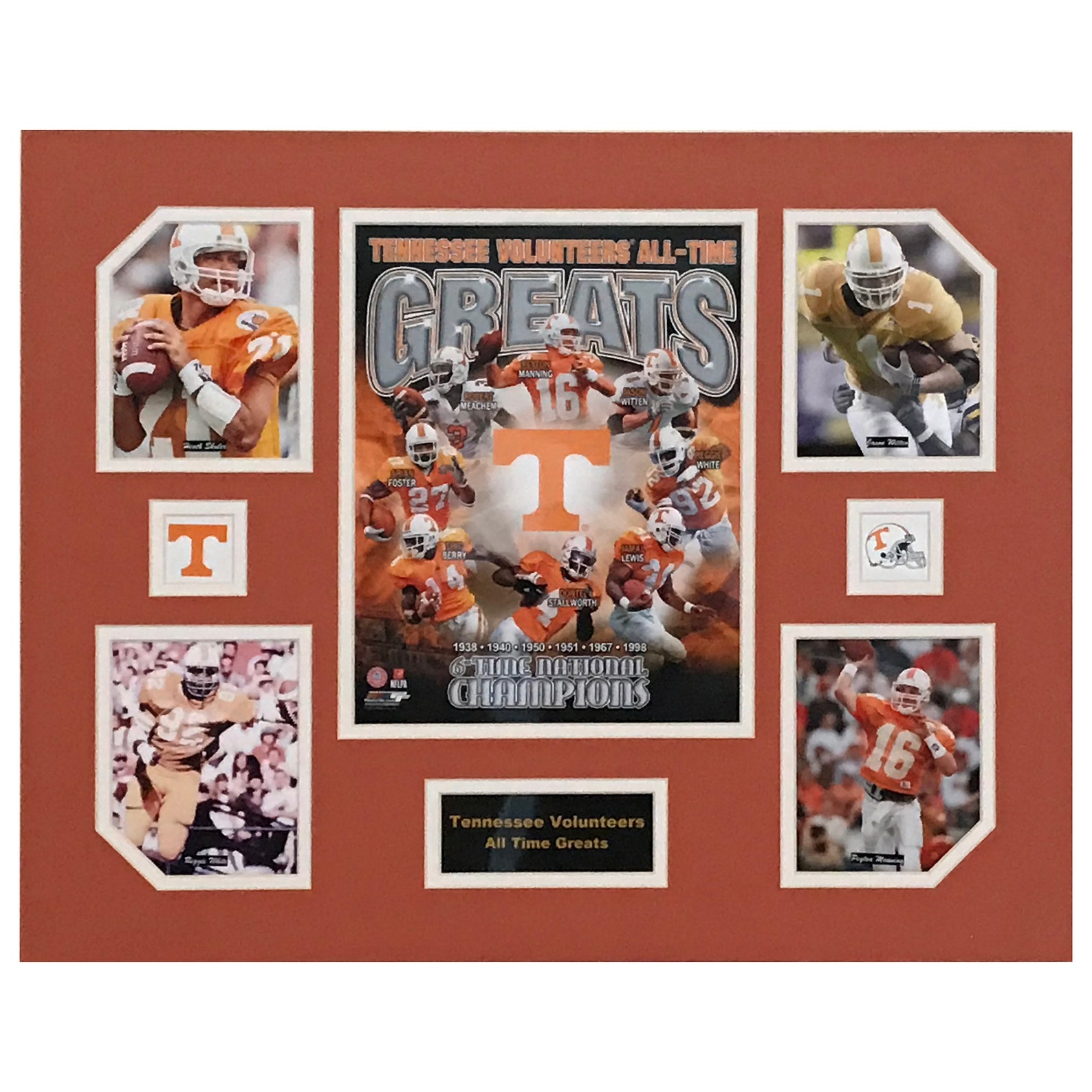 U Tennessee Volunteers NCAA Football All time Greats 16 X 20 Etsy