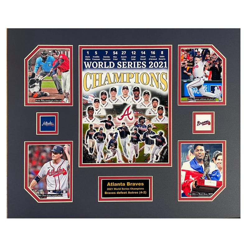 Braves d'Atlanta, Champions des séries mondiales de baseball MLB 2021, collage 16 x 20 pouces image 1
