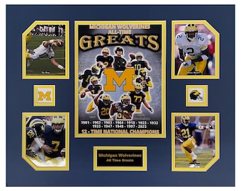 U Michigan Wolverines NCAA Football All-Time Greats 16 x 20 inch Collage