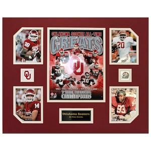 U Oklahoma Sooners NCAA Football All-Time Greats 16 x 20 inch Collage