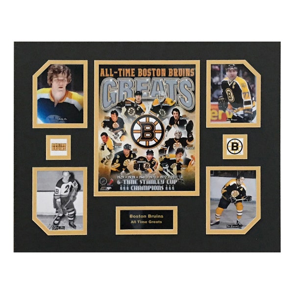 Boston Bruins NHL Hockey All-Time Greats 16 x 20 inch Collage