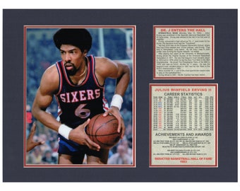 Julius Erving Dr J Tributo al Salón de la Fama del Baloncesto de los Philadelphia 76ers