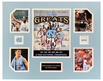 U North Carolina Tar Heels NCAA College Basketball All-Time Greats 16 x 20 inch Collage