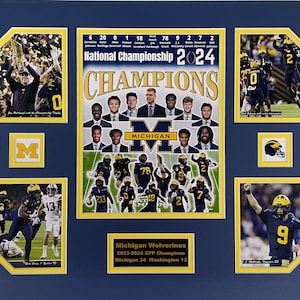 U Michigan Wolverines NCAA Football 2023-24 CFP National Champions 16 x 20 inch Collage