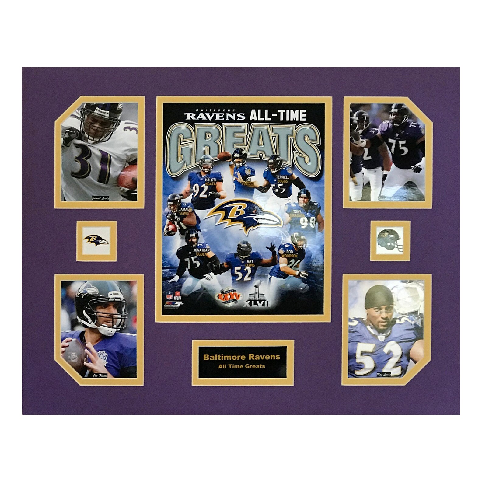 Baltimore Ravens NFL Football All-time Greats 16 X 20 Inch Collage